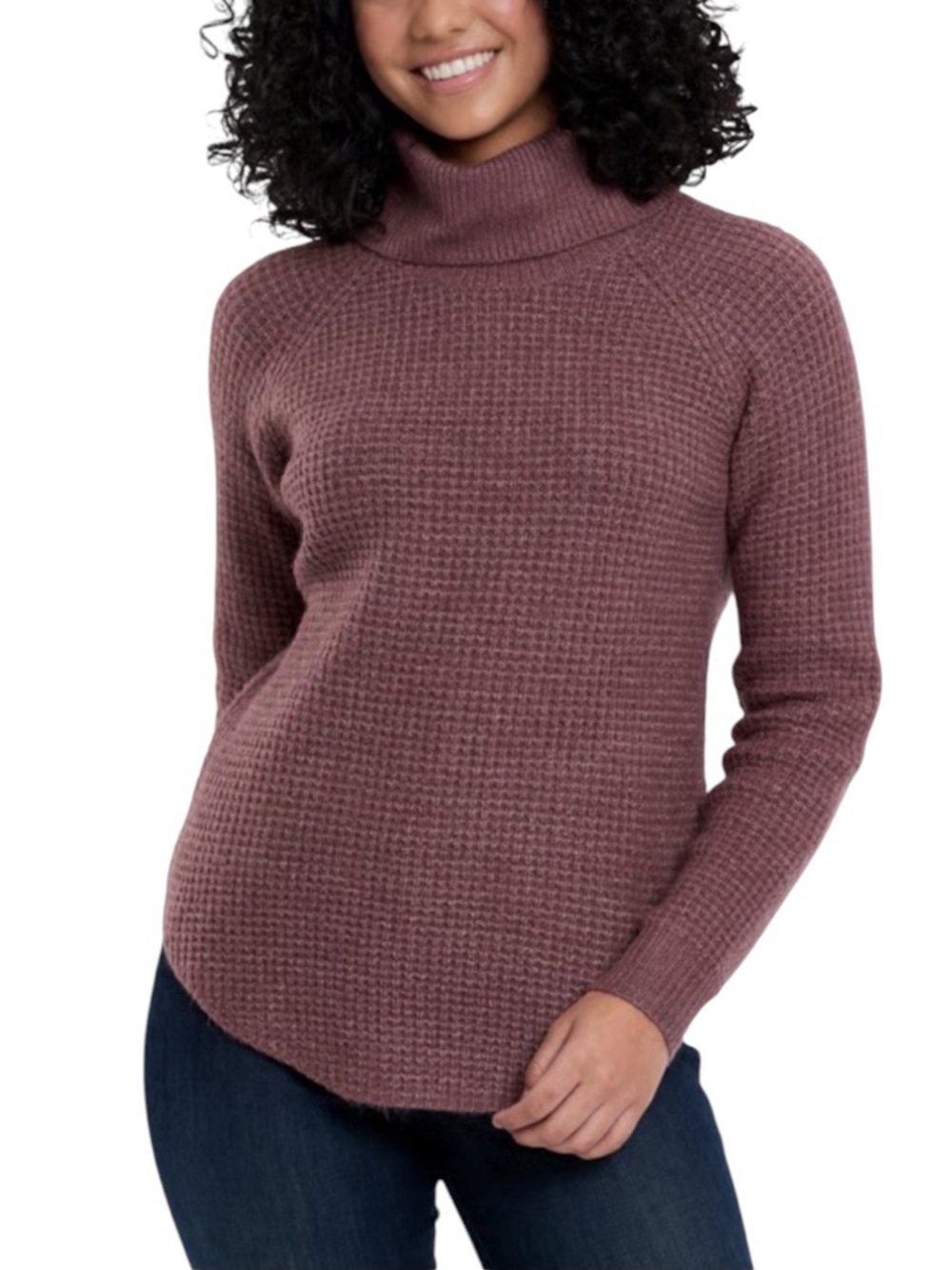Kuhl Sienna Cowl Neck Long Sleeve Sweater Pink Purple Waffle Knit Women’s XL